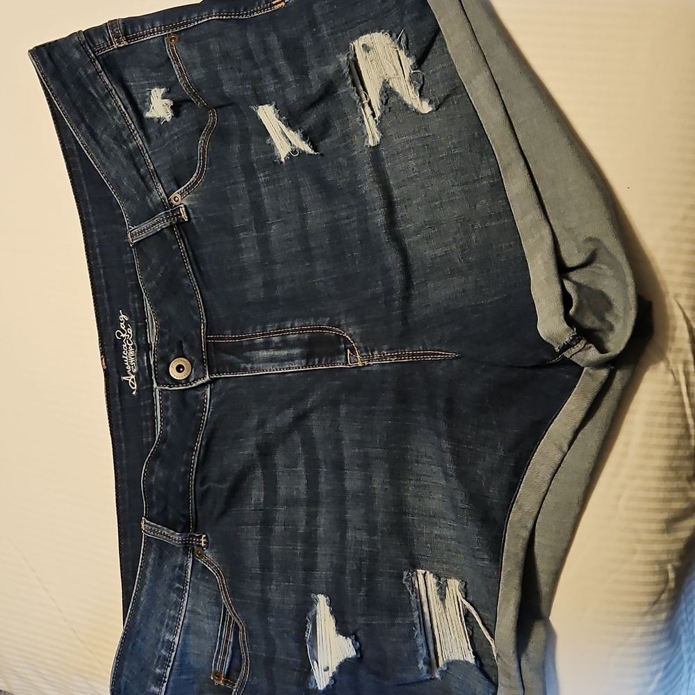 American Rag BLUE Distressed JEAN SHORTS size 22W